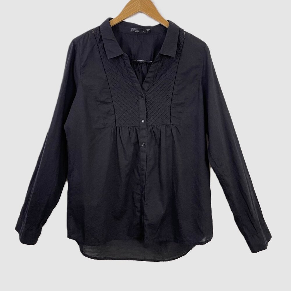 PrAna Katya Organic Cotton Long Sleeve Top Black